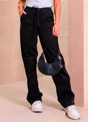 CALÇA WIDE LEG SARJA ELASTICO CFEM00234 REVANCHE