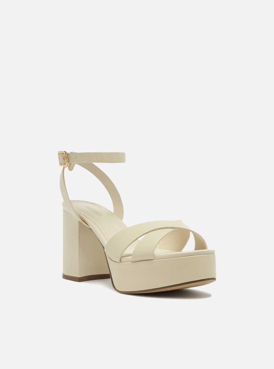 SANDALIA BEGE MEIA PRATA SALTO BLOCO A 13464 0004 0002 AREZZO Imagem secundária do produto