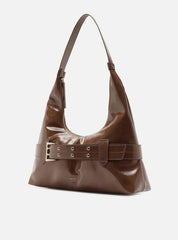 BOLSA HOBO MARROM GRANDE TIRAS FIVELA A 50021 0989 0002 AREZZO