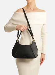 BOLSA SHOULDER PRETA GRANDE METAIS ZÍPER A 57100 2606 0001 AREZZO