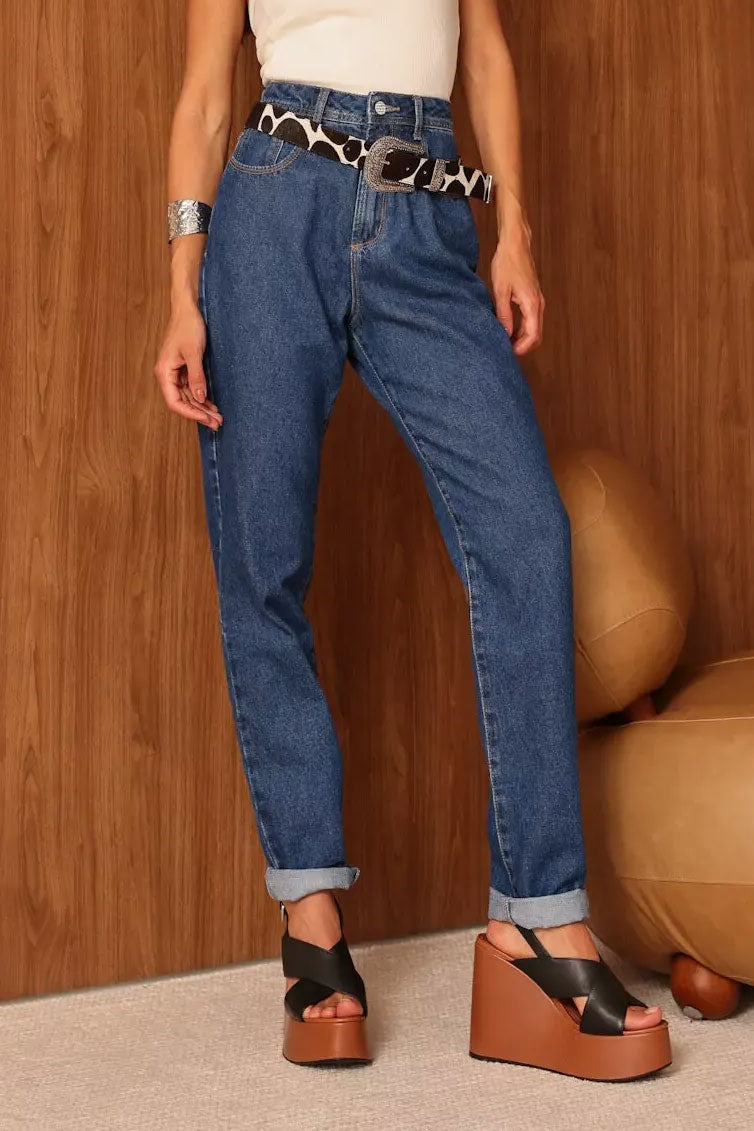 Calça Feminina ALCANCE ref. JEANS MOM - VintedoisK Imagem principal do produto