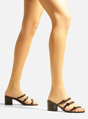 SANDÁLIA PRETA SALTO BLOCO TIRAS NÓS A 10055 0740 0006 AREZZO