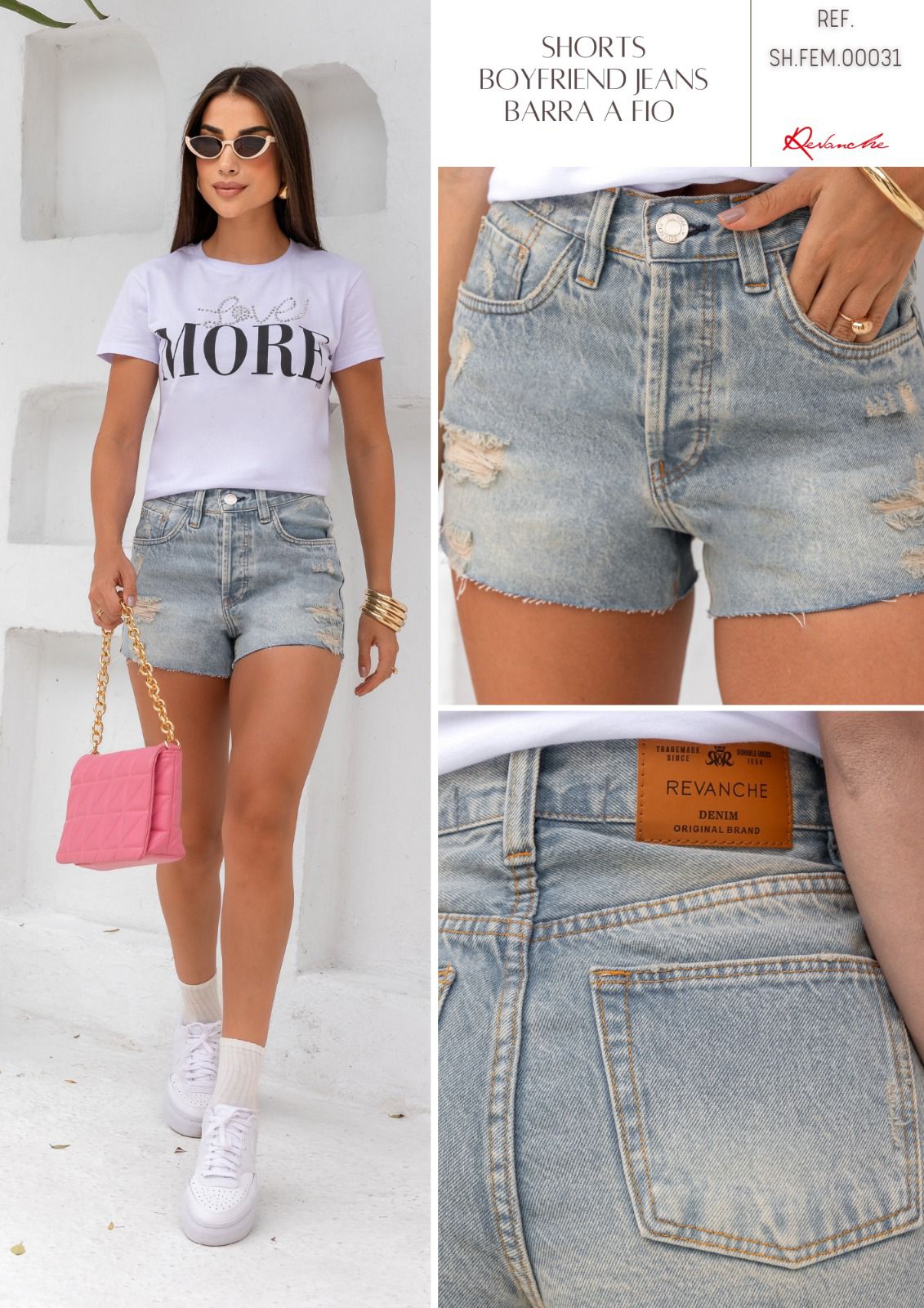 SHORTS JEANS BOYFRIEND BARRA SHFEM00031 REVANCHE Imagem secundária do produto