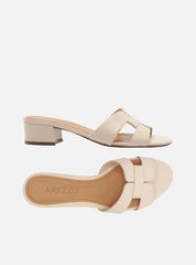 MULE OFF WHITE COURO SALTO BLOCO A 03199 0246 0025 AREZZO