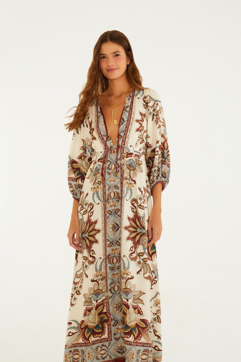VESTIDO LONGO JARDIM MAJESTOSO 361153 FARM RIO Imagem principal do produto