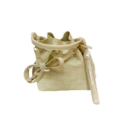 BOLSA TIRACOLO MÉDIA TRAMADA BRANCA C 50002 0213 0003 ANACAPRI