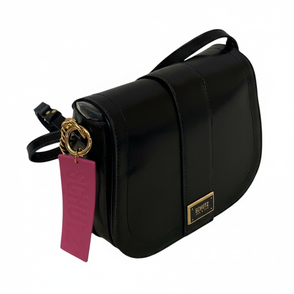 BOLSA TIRACOLO PRETA NAPA TAG ROSA S 50010 2021 0001 SCHUTZ Imagem secundária do produto