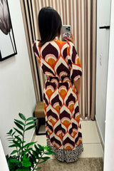 VESTIDO MIDI PALA LASTEX MANGA 105235 CACAY