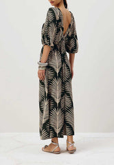 VESTIDO MIDI ELASTICO ESTAMPADO 104593 CACAY