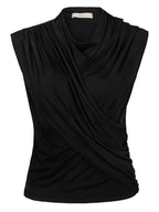 Blusa Fluidez Begonia cor rosa em tecido fluido, vista frontal, marca Skenn