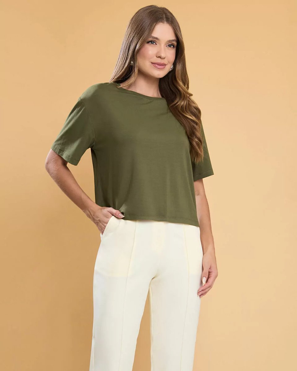 BLUSA MANGA CURTA VISCO B8101 COQUETA Imagem secundária do produto