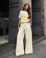 CALÇA JEANS PANTALONA PALAZZO 10081027 ALCANCE