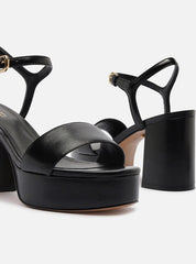 SANDÁLIA PRETA COURO MEIA PATA BÁSICA A 13464 0001 0006 AREZZO