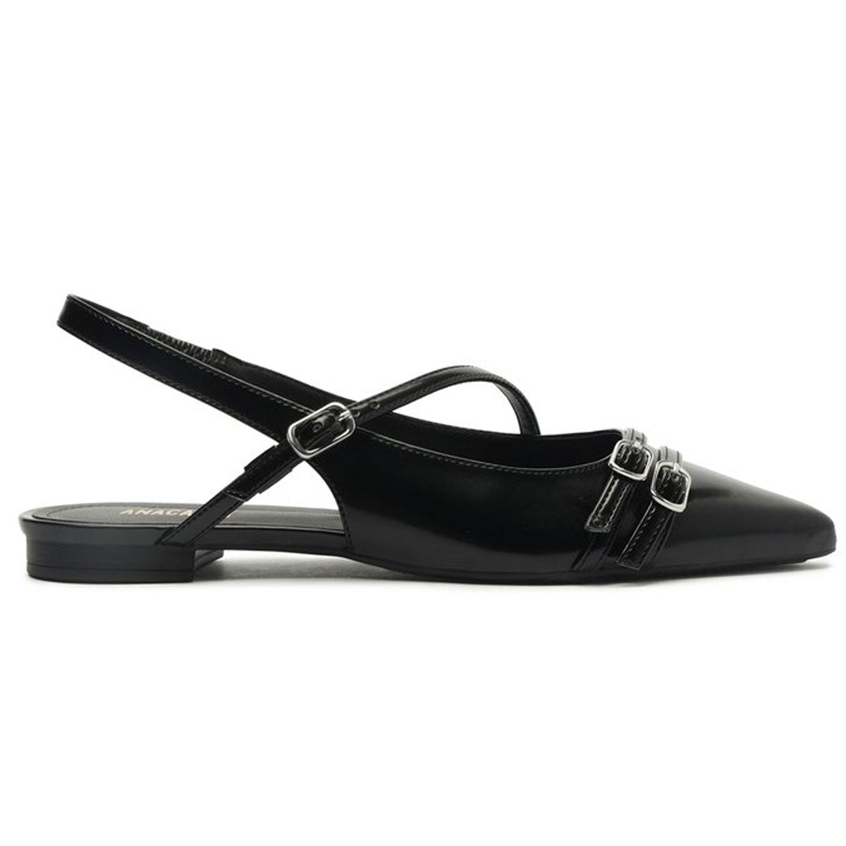 SAPATILHA SLINGBACK FIVELA DUPLA PRETA C 30029 0374 0001 ANACAPRI