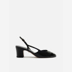 SCARPIN PRETO COURO SALTO BLOCO SLINGBACK A 14209 0001 0001 AREZZO