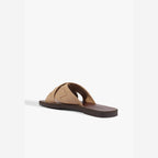 SANDÁLIA RASTEIRA X SCHUTZ BEGE LOGO MARROM S 20889 0115 0045 SCHUTZ