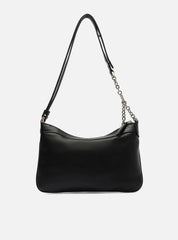 BOLSA TIRACOLO PRETA COURO MÉDIA COSTURAS A 50018 0844 0013 AREZZO