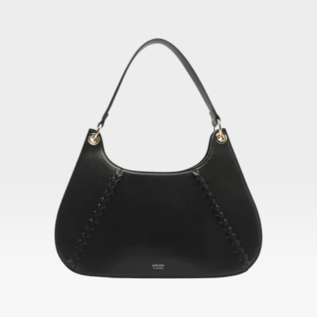 BOLSA SHOULDER PRETA GRANDE METAIS ZÍPER A 57100 2606 0001 AREZZO