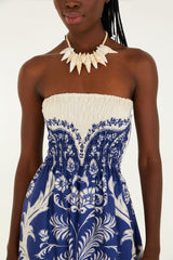 VESTIDO MIDI SEM ALÇAS SANTORINI 322101 FARM RIO