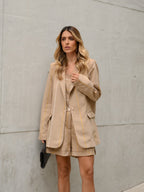 Blazer summer listrado Skenn feminino, manga e comprimento