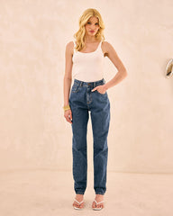 CALÇA JEANS MOM BASIC 173200236 ALCANCE