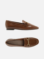 MOCASSIM MARROM COURO BICO QUADRADO BRIDÃO A 13915 0001 0008 AREZZO