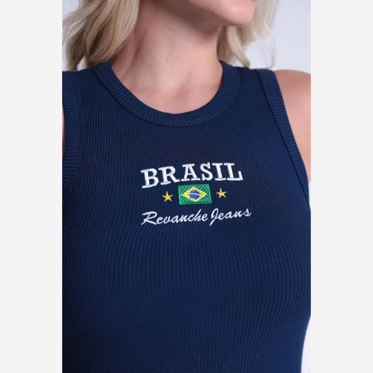 BLUSA REGATA BASICA CANELADA BRASIL BLFEM00195 REVANCHE