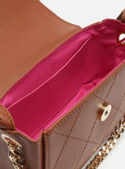 BOLSA TIRACOLO MARROM PEQUENA CORRENTE METAL A 57100 2339 0006 AREZZO