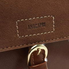 BOLSA TIRACOLO MÉDIA FIVELA FRONTAL MARROM C 50016 2017 0003 ANACAPRI