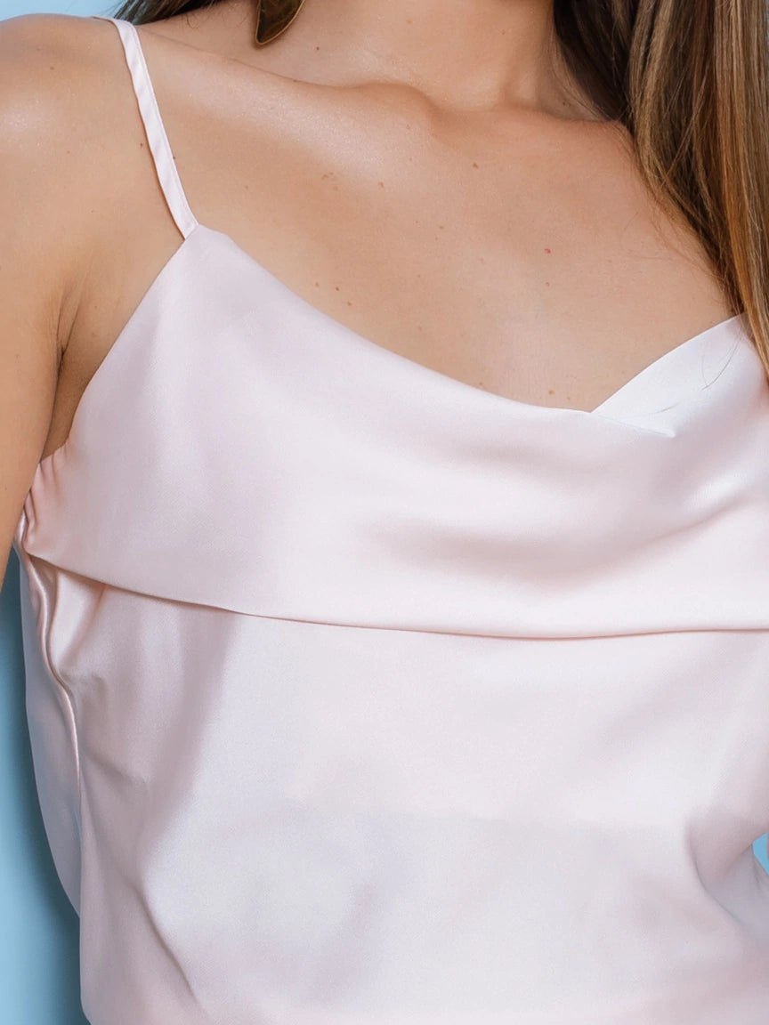 Blusa cetim Gloss 403196 Skenn feminina, costas com fechamento delicado