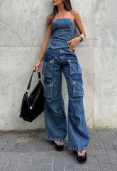 CALÇA JEANS CARGO UTILITY 9296 ALCANCE