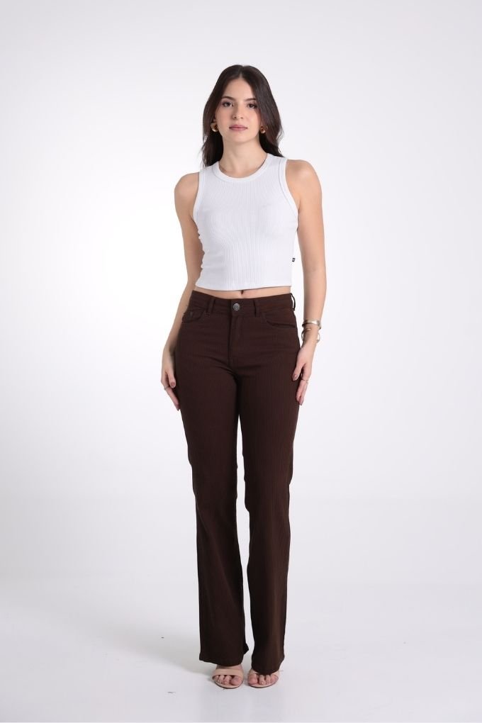 CALÇA SARJA FLARE PELETIZADA CAFEM00553 REVANCHE Imagem secundária do produto