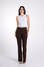 CALÇA SARJA FLARE PELETIZADA CAFEM00553 REVANCHE