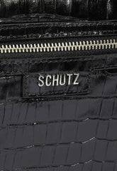 BOLSA TIRACOLO COURO PRETA CROCO S 50010 0622 0001 SCHUTZ