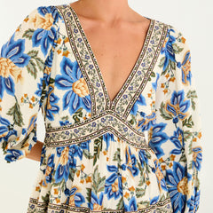 Vestido Curto Jardim Chintz Lenço 343127 Farm Rio
