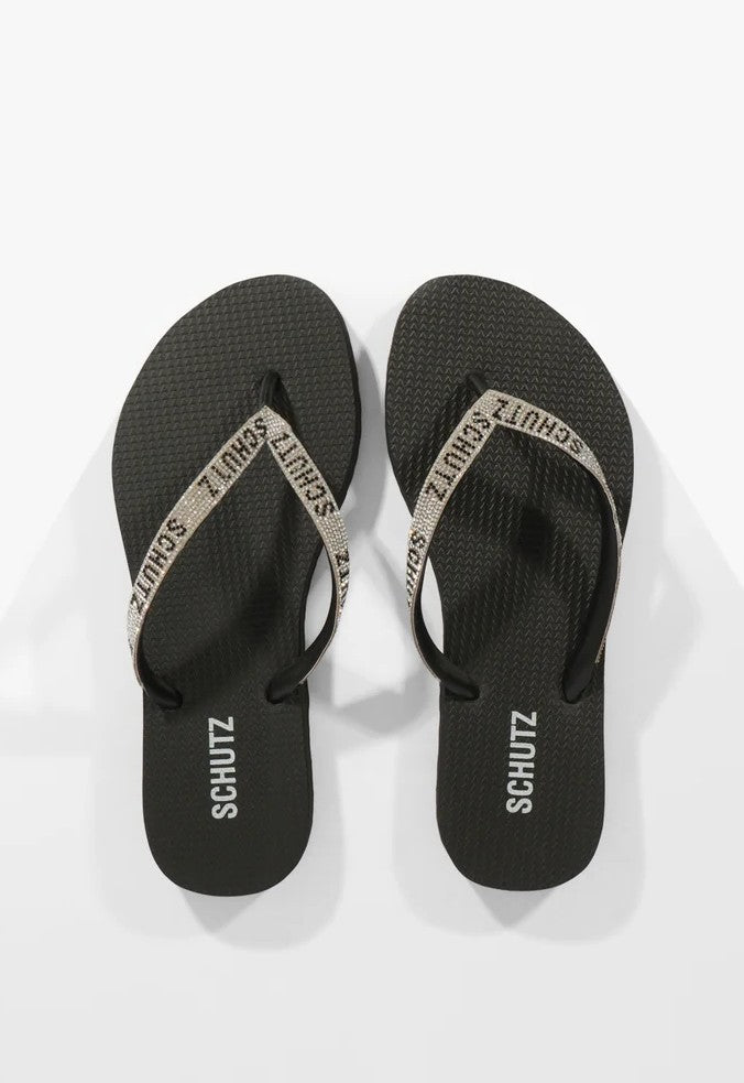 CHINELO PRETO COM TIRAS DE STRASS S 22296 0011 0002 SCHUTZ