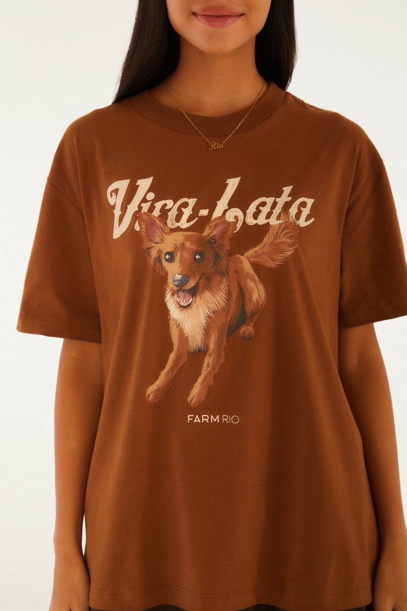 TSHIRT MEDIA VIRA LATA RAPOSINHA 358763 FARM Imagem secundária do produto