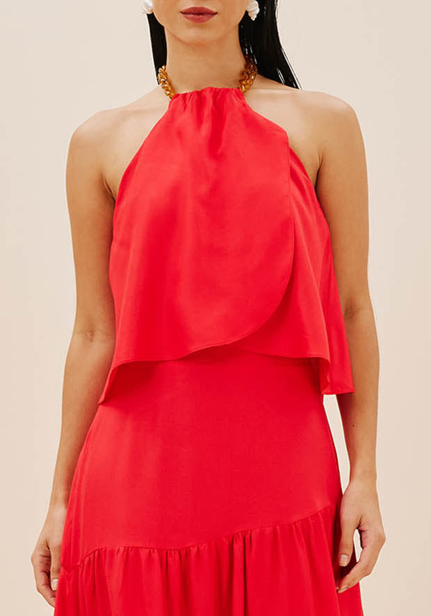 Blusa Cacay com detalhe corrente no pescoço, frente feminina Imagem principal do produto