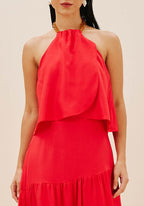 Blusa Cacay com detalhe corrente no pescoço, frente feminina