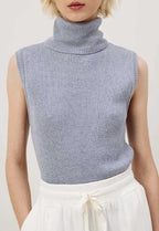 Blusa regatinha gola alta tricot Cacay marfim, frente feminina