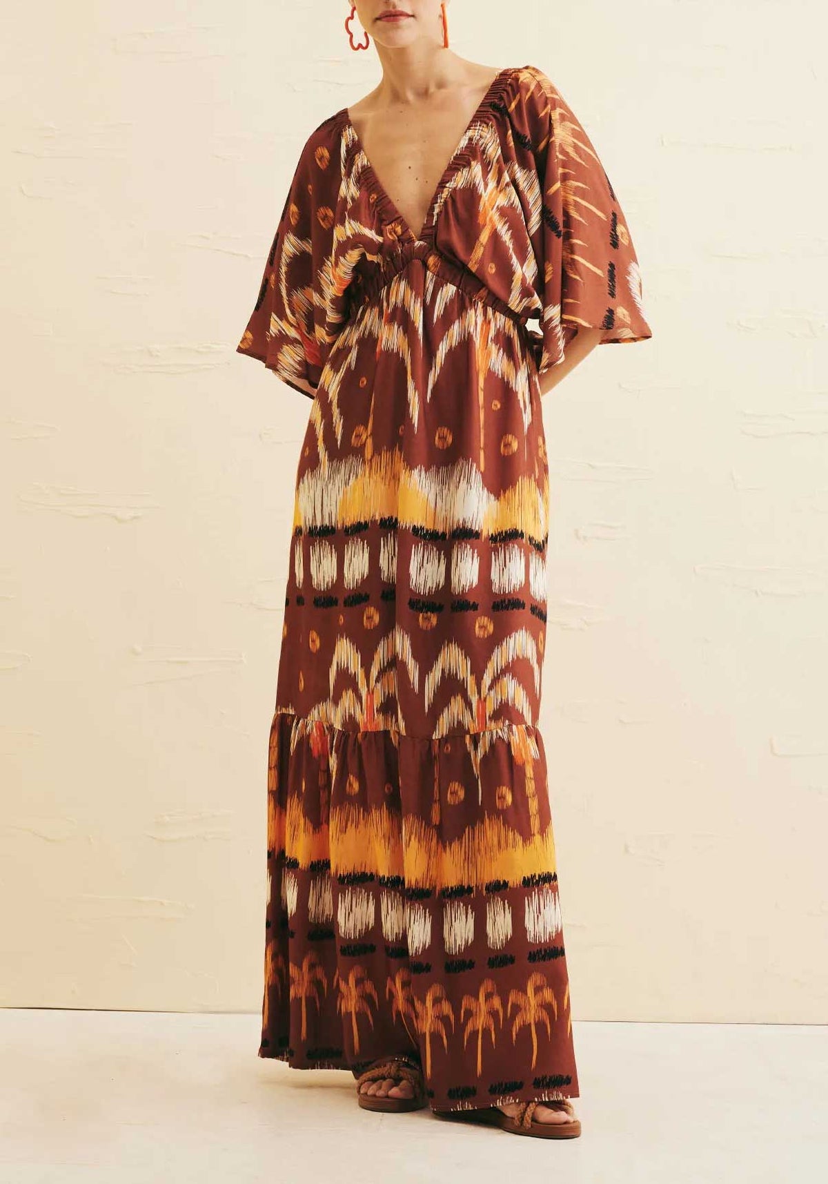 VESTIDO LONGO BABADO 102823 CACAY
