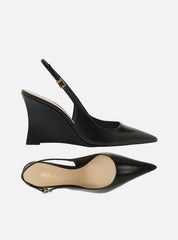 SCARPIN PRETO COURO SALTO ANABELA SLINGBACK A 13701 0002 0009 AREZZO