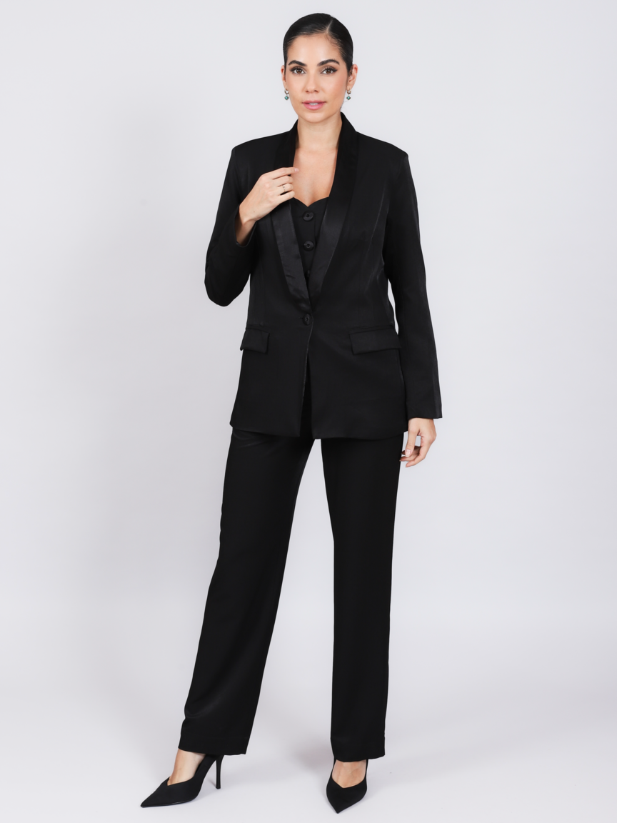 Blazer alfaiataria Gloss 393826 Skenn close lapela tecido