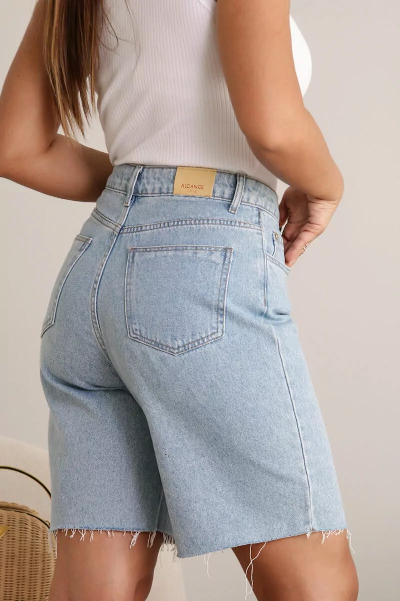 Bermuda jeans Jorts Clara 7613 Alcance look completo, feminino denim