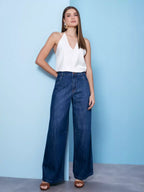 Blusa regata chic cetim Skenn costas