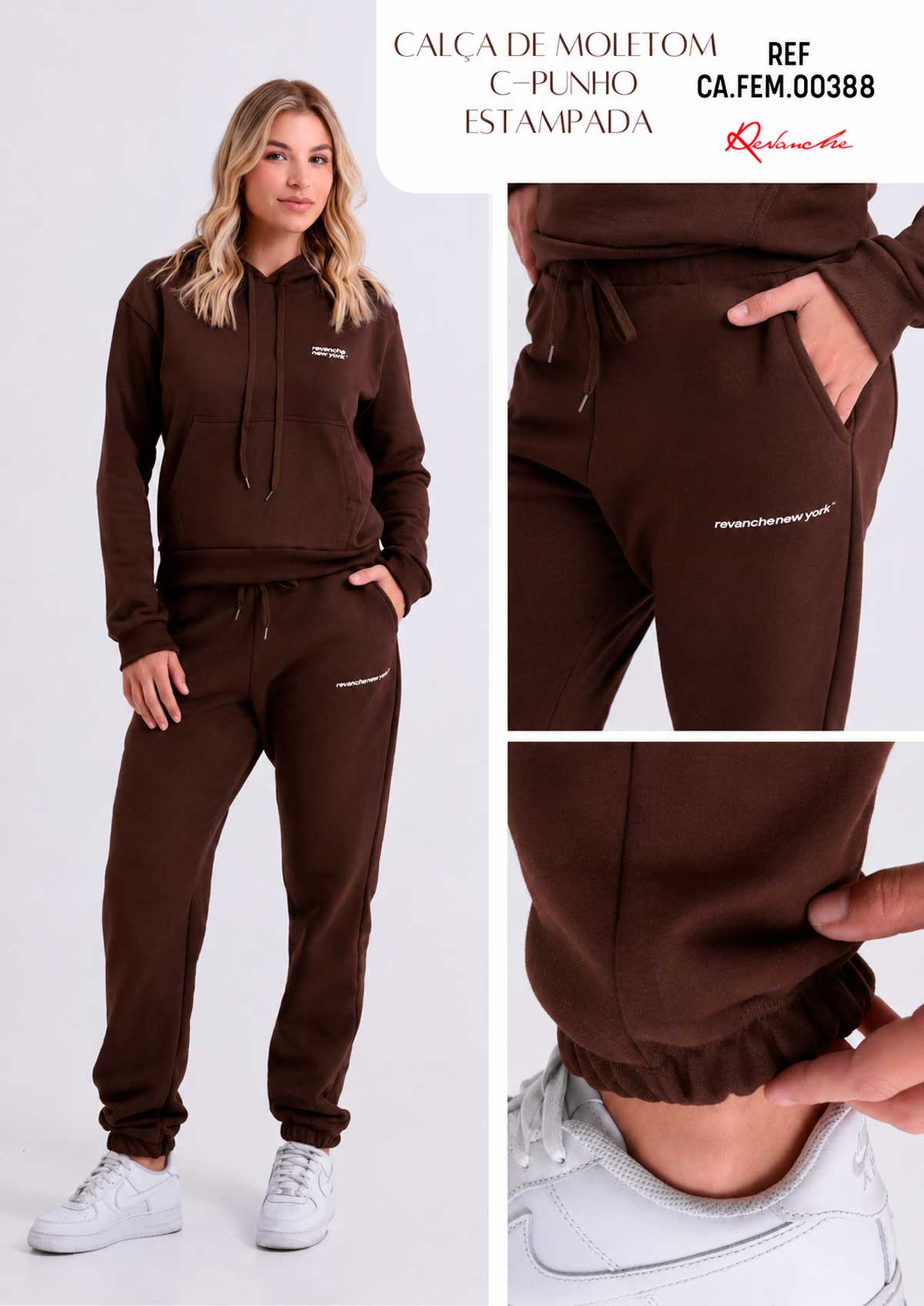 Calça Feminina Revanche ref. MOLETOM PUNHO - VintedoisK