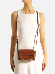 BOLSA TIRACOLO MARROM PEQUENA CORRENTE METAL A 57100 2339 0006 AREZZO