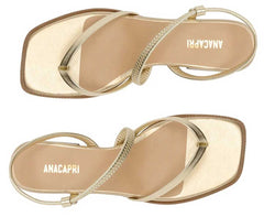 SANDÁLIA SALTO BLOCO TIRA ÚNICA DOURADA C 30530 0001 0001 ANACAPRI
