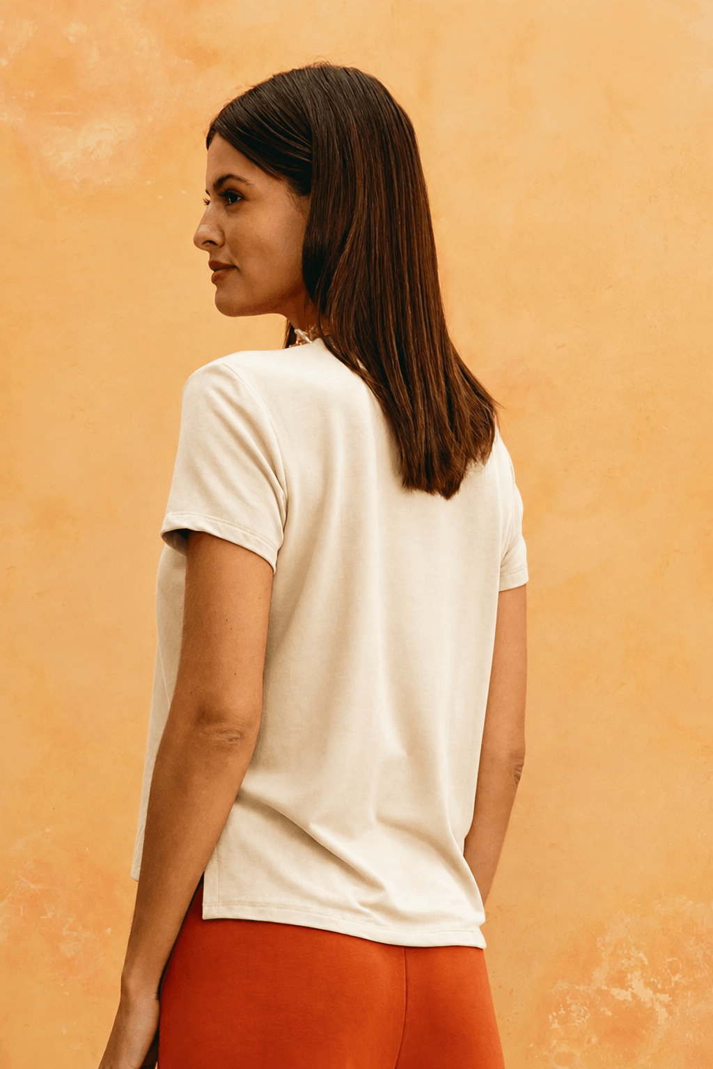 BLUSA T-SHIRT BASICA MOLETINHO OFF WHITE 108061-010-A CACAY Imagem secundária do produto