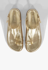 SANDÁLIA PAPETE KATE COURO DOURADA S 21564 0464 0004 SCHUTZ